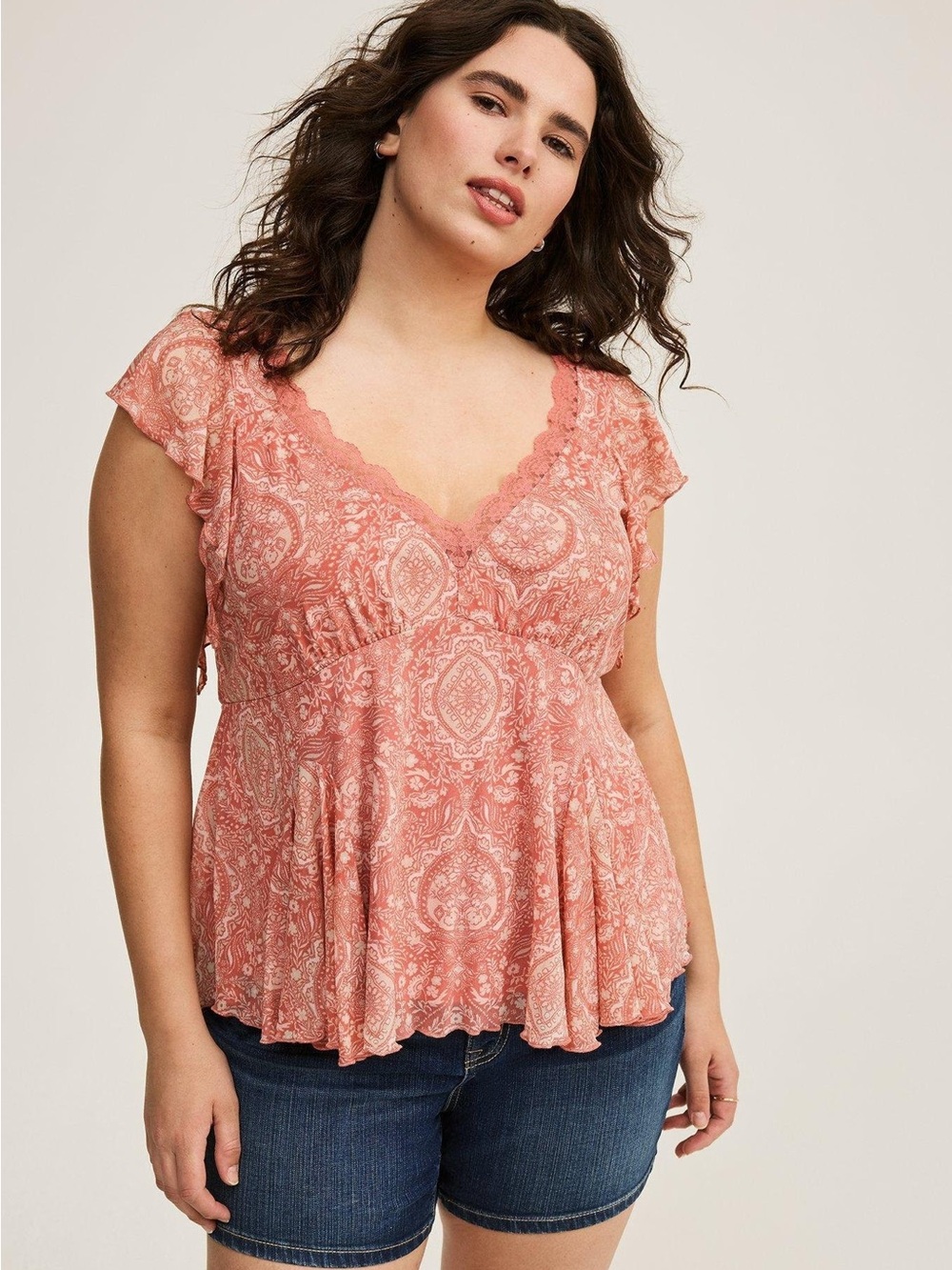 Torrid Sweetheart Fit & Flare Top Minnie Medallion